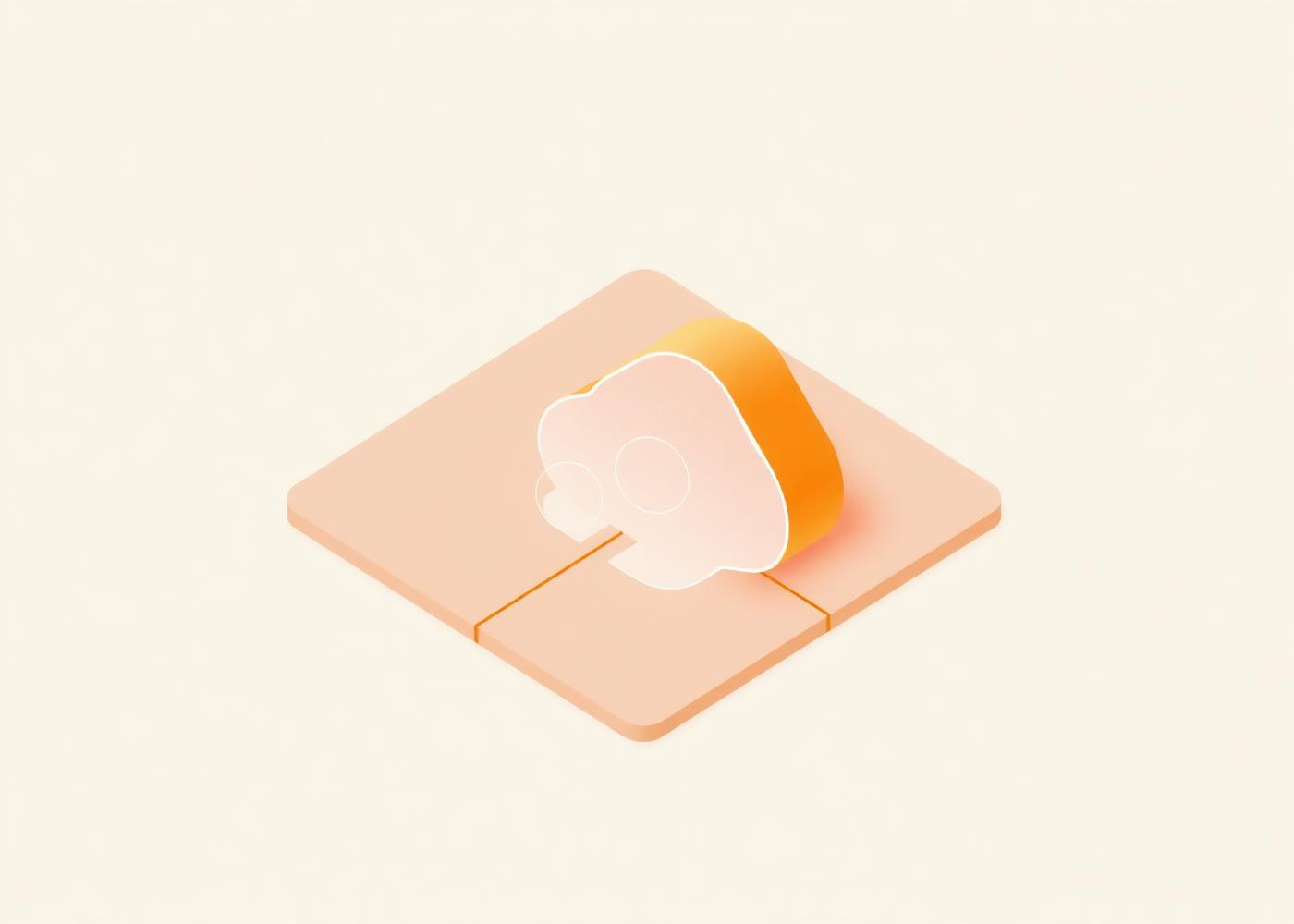 Isometric cloud infrastructure illustration on cream paper